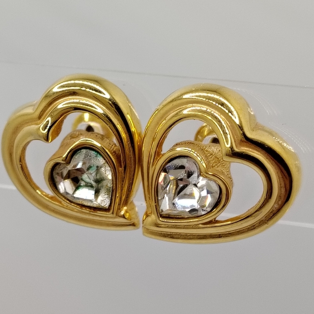 Swarovski Swan Crystal Heart Earrings